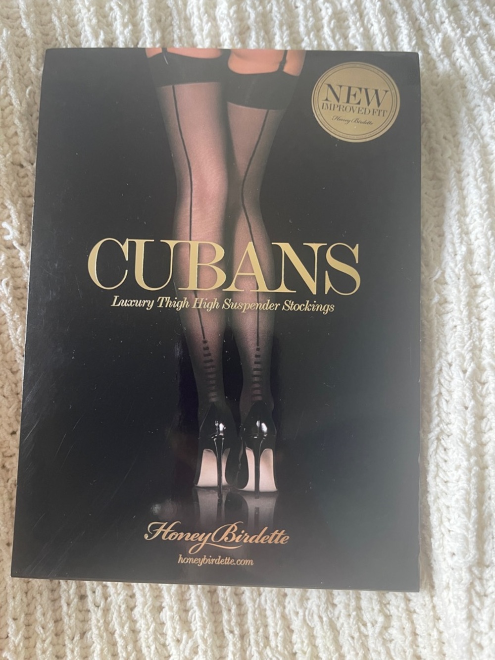 Honey Birdette Cubans Sheer Back-Seam Thigh Highs - Black